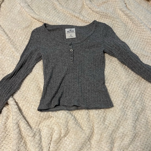 Grey ribbed top - Picture 1 of 2